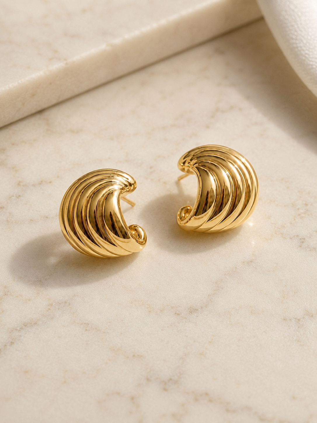 Golden Crescent Earrings