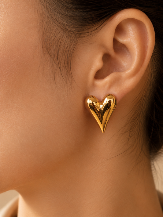 Golden Heart Earrings