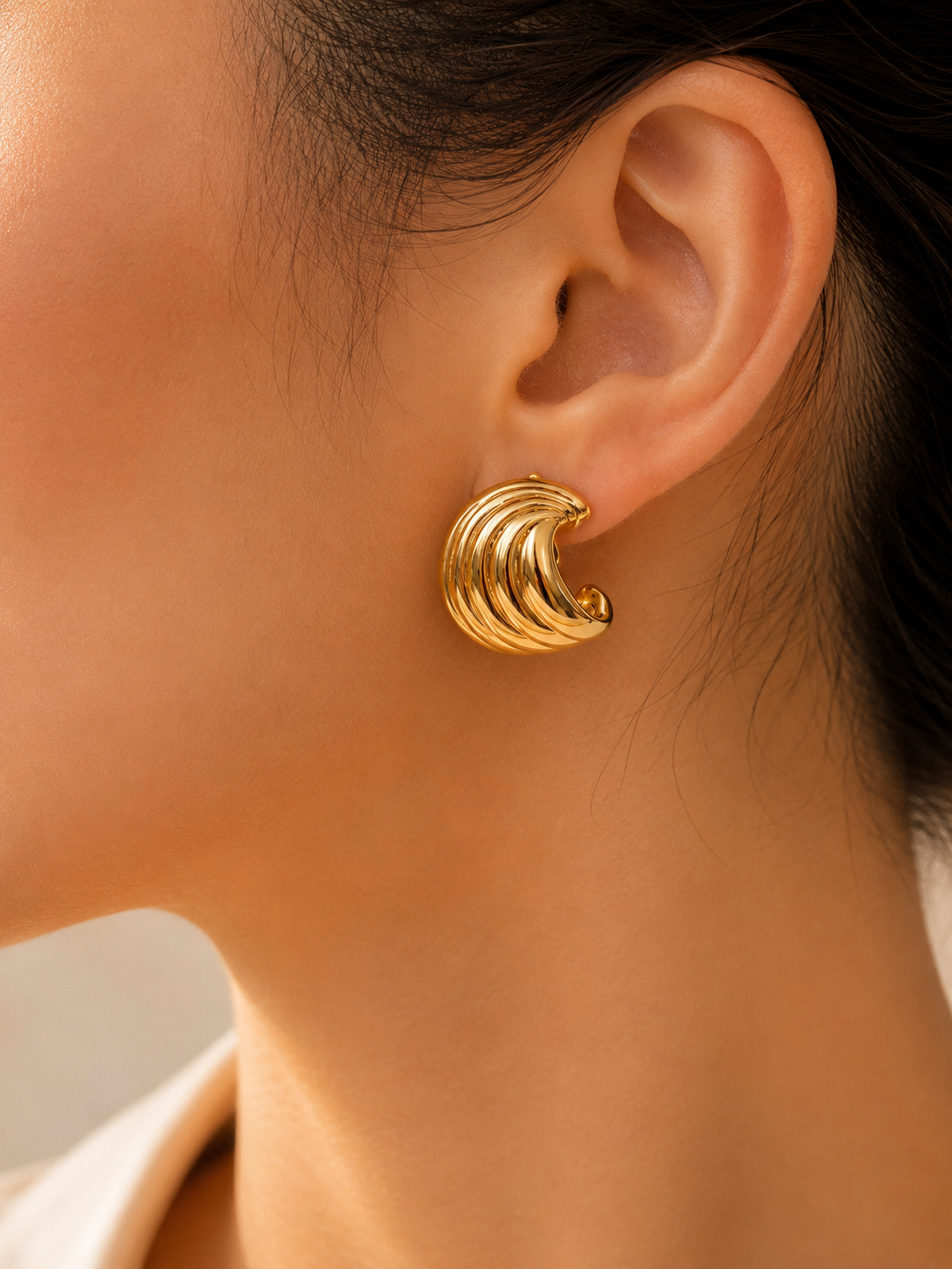 Golden Crescent Earrings